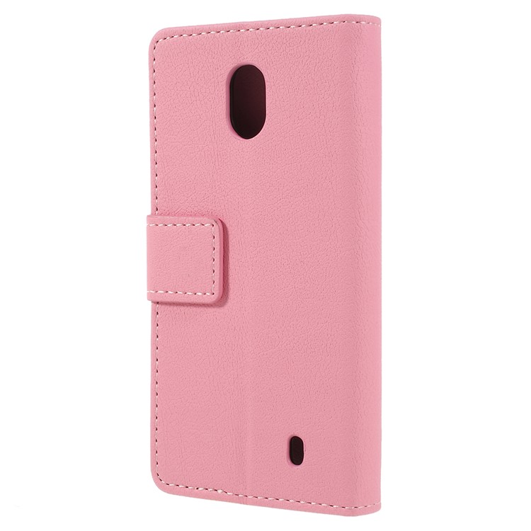 Wallet PU Leather Protective Mobile Phone Case Shell with Stand for Nokia 1 - Pink-3