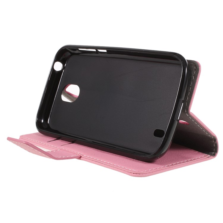 Wallet PU Leather Protective Mobile Phone Case Shell with Stand for Nokia 1 - Pink-4