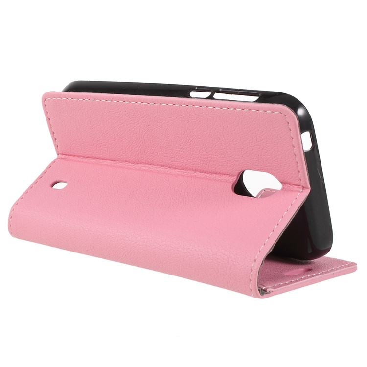 Wallet PU Leather Protective Mobile Phone Case Shell with Stand for Nokia 1 - Pink-5