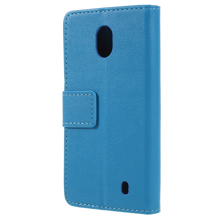 PU Leather Wallet Folio Accessory Cover with Stand for Nokia 1 - Blue-3