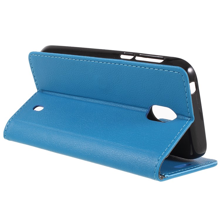 PU Leather Wallet Folio Accessory Cover with Stand for Nokia 1 - Blue-5