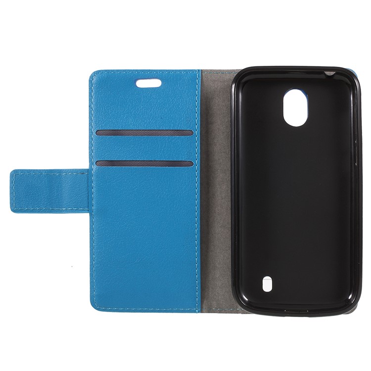 PU Leather Wallet Folio Accessory Cover with Stand for Nokia 1 - Blue-6