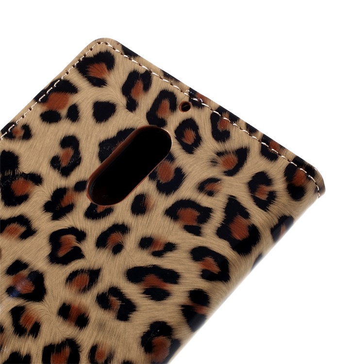 For Nokia 6 Leopard Pattern PU Leather Wallet Case with Stand-8