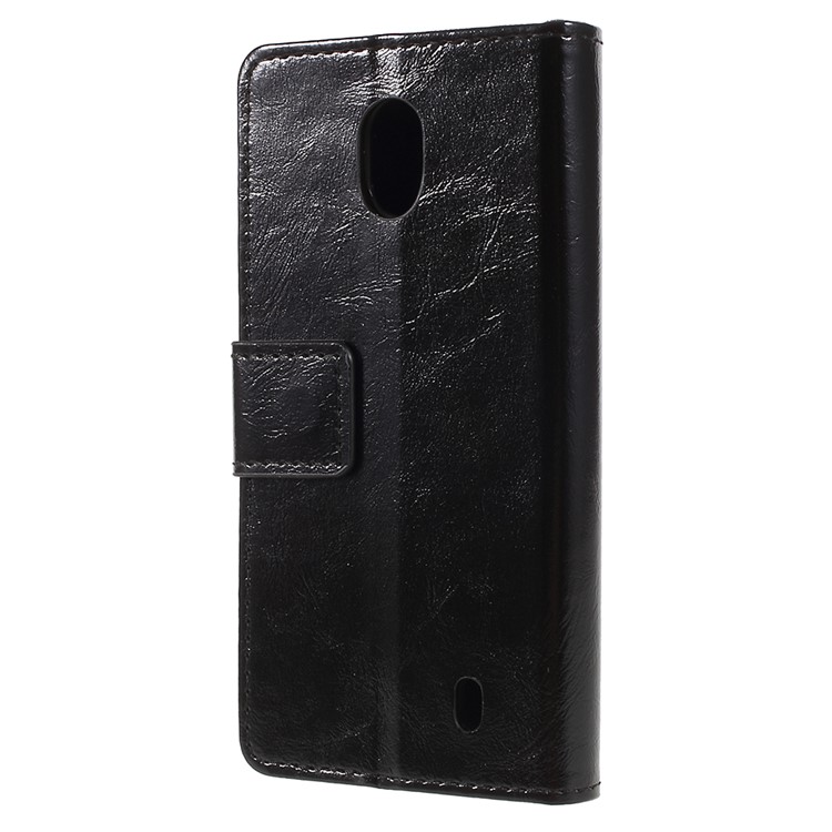 Crazy Horse Wallet Leather Stand Case for Nokia 1 - Black-2