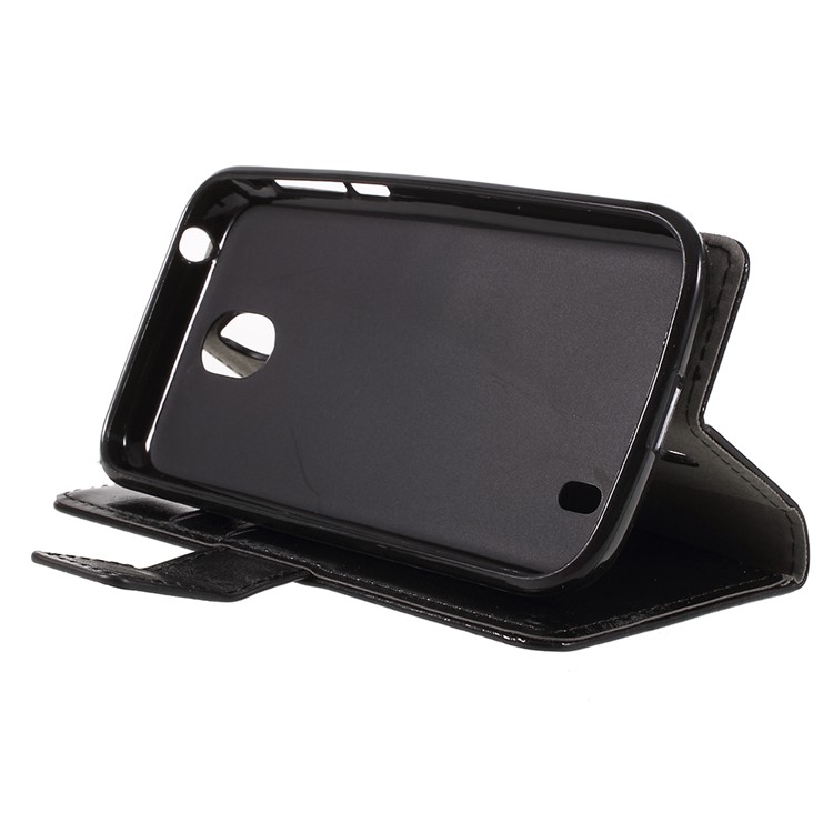 Crazy Horse Wallet Leather Stand Case for Nokia 1 - Black-3