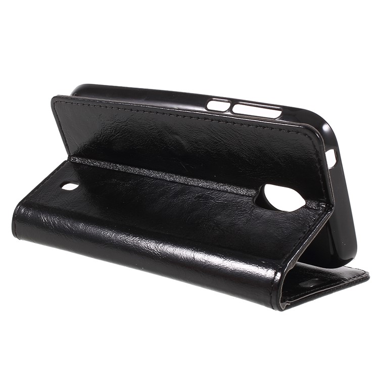 Crazy Horse Wallet Leather Stand Case for Nokia 1 - Black-4