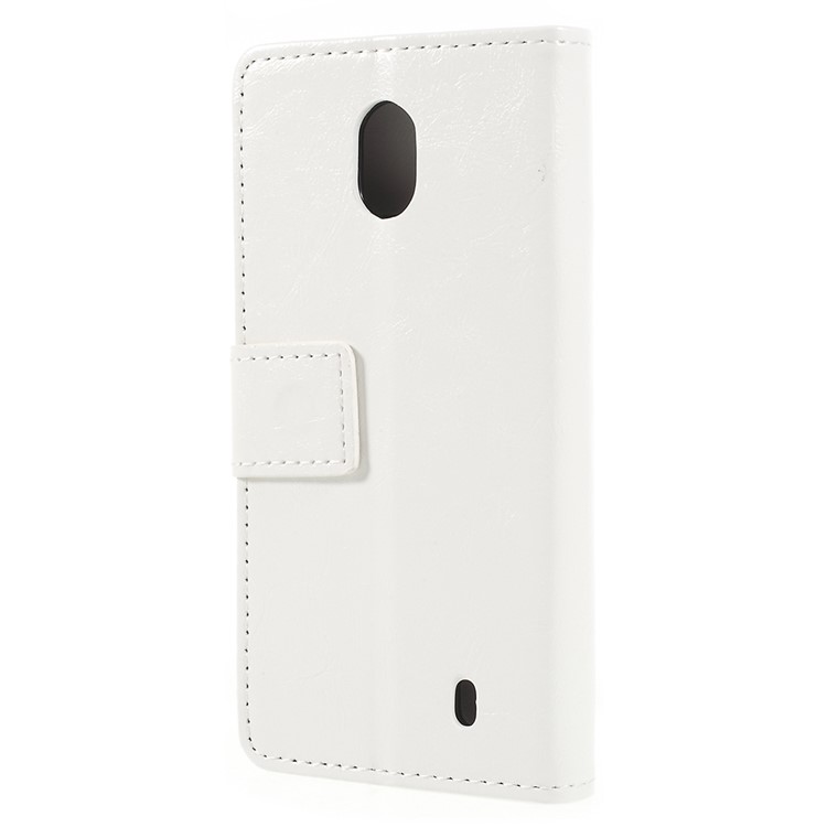 Crazy Horse Wallet Leather Stand Cover for Nokia 1 - White-3