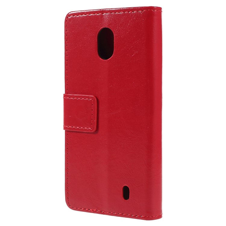 Crazy Horse Leather Wallet Case for Nokia 1 - Red-3