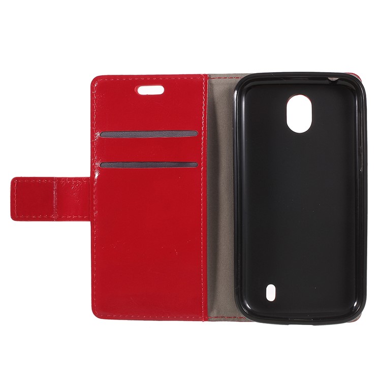 Crazy Horse Leather Wallet Case for Nokia 1 - Red-6