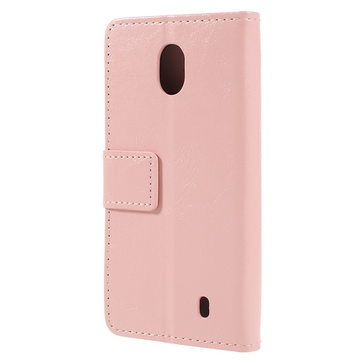 Crazy Horse Leather Wallet Cover for Nokia 1 - Pink-3