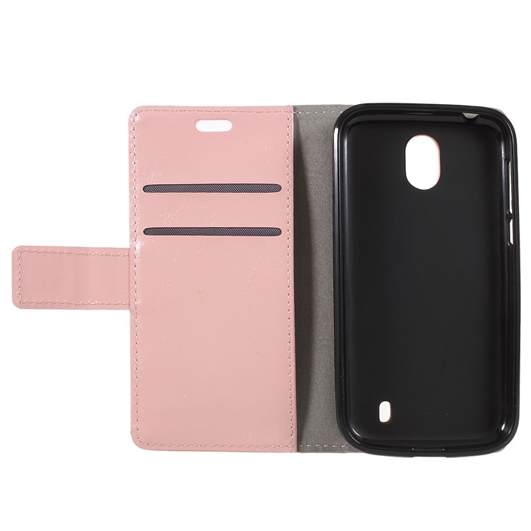 Crazy Horse Leather Wallet Cover for Nokia 1 - Pink-6