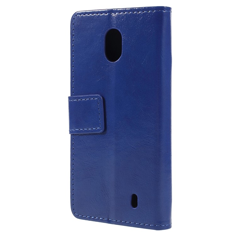 Crazy Horse Cell Phone Leather Stand Case for Nokia 1 - Blue-3