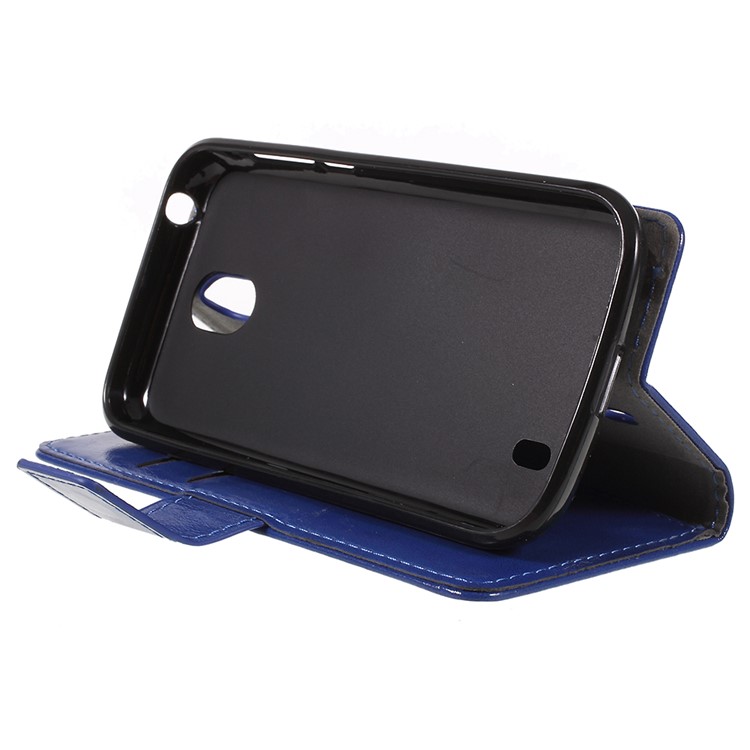 Crazy Horse Cell Phone Leather Stand Case for Nokia 1 - Blue-4