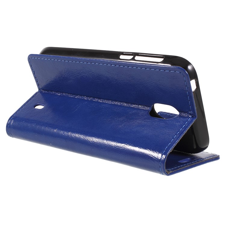Crazy Horse Cell Phone Leather Stand Case for Nokia 1 - Blue-5