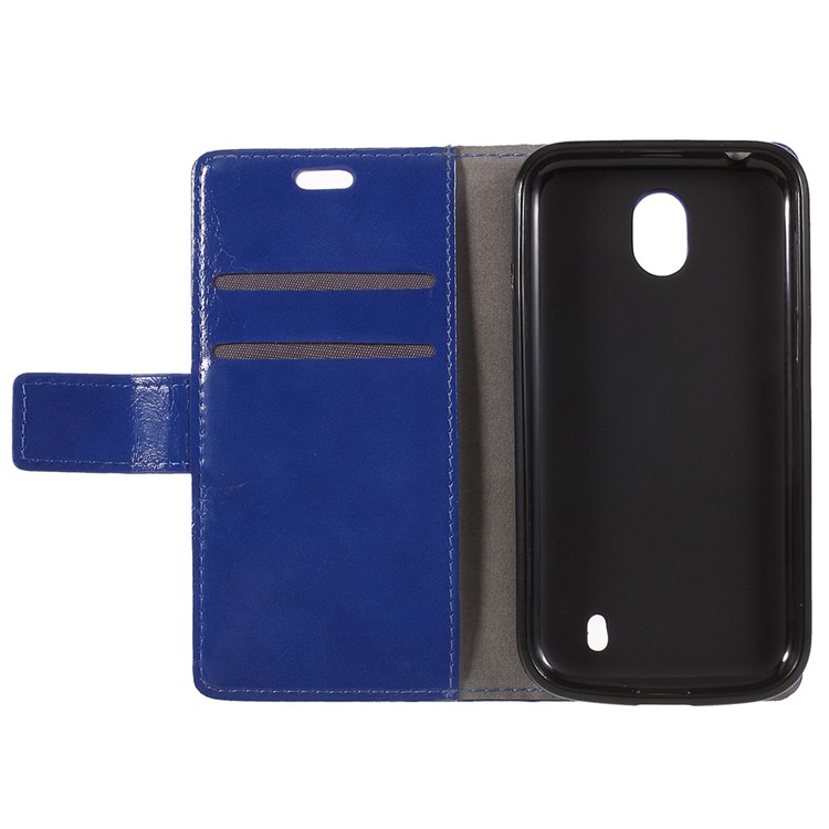 Crazy Horse Cell Phone Leather Stand Case for Nokia 1 - Blue-6