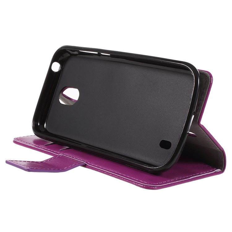 Crazy Horse Wallet Leather Protection Case for Nokia 1 - Purple-4