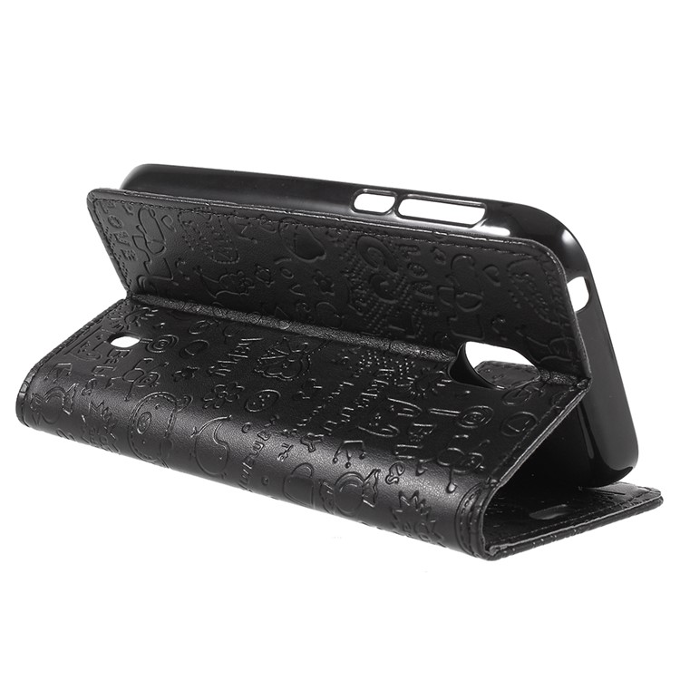 Cartoon Graffiti PU Leather Wallet Stand Mobile Phone Case for Nokia 1 - Black-5