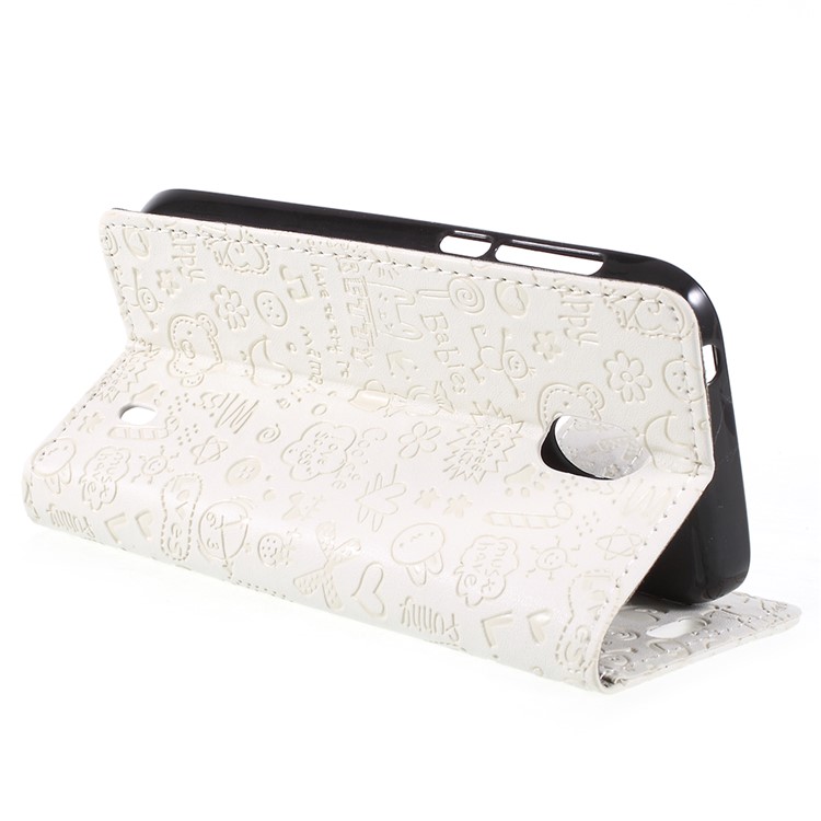 Cartoon Graffiti PU Leather Wallet Cell Phone Cover with Stand for Nokia 1 - White-5