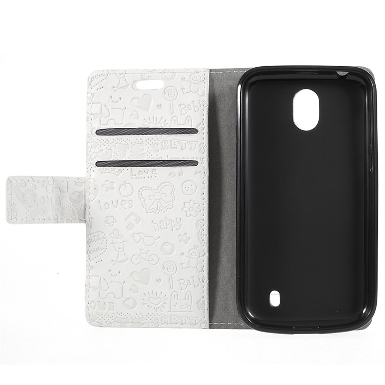 Cartoon Graffiti PU Leather Wallet Cell Phone Cover with Stand for Nokia 1 - White-6