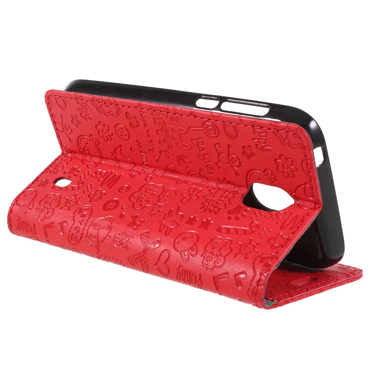 Cartoon Graffiti PU Leather Stand Wallet Mobile Phone Shell for Nokia 1 - Red-5