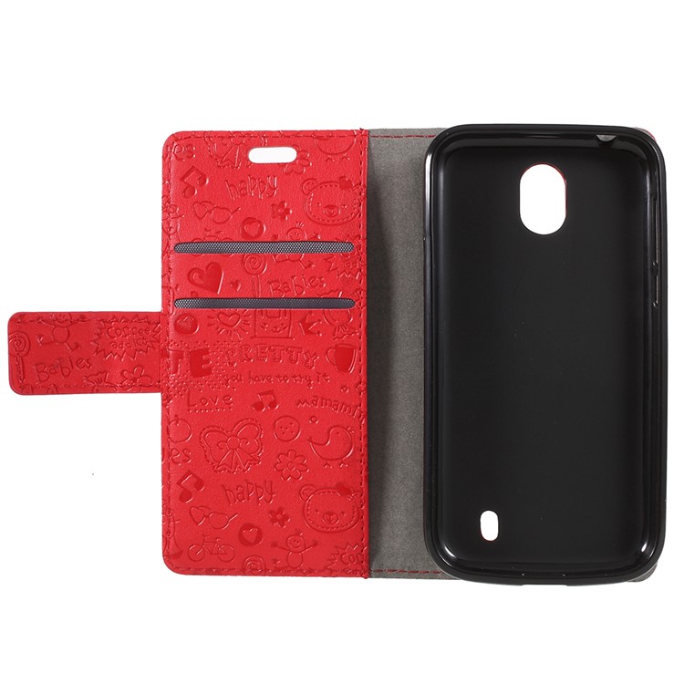 Cartoon Graffiti PU Leather Stand Wallet Mobile Phone Shell for Nokia 1 - Red-6