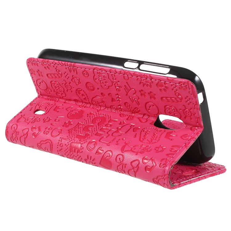 Cartoon Graffiti Stand Wallet Leather Phone Case Accessory for Nokia 1 - Rose-5