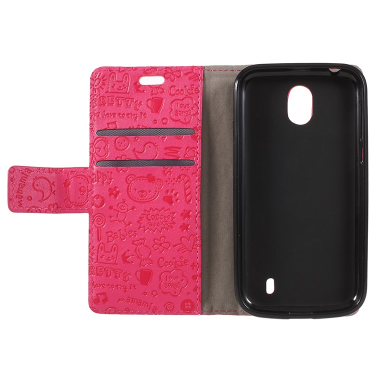 Cartoon Graffiti Stand Wallet Leather Phone Case Accessory for Nokia 1 - Rose-6