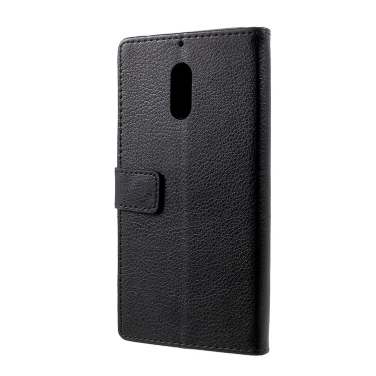 For Nokia 6 Litchi Texture Wallet Leather Case Phone Accessory - Black-3