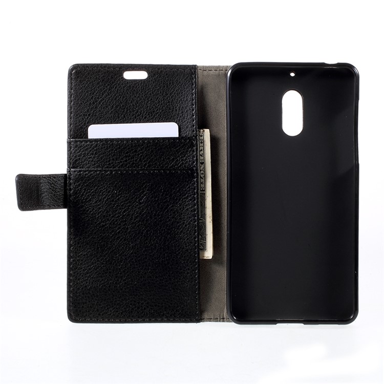 For Nokia 6 Litchi Texture Wallet Leather Case Phone Accessory - Black-5