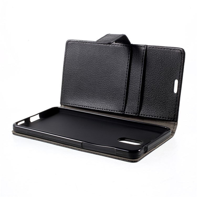 For Nokia 6 Litchi Texture Wallet Leather Case Phone Accessory - Black-6