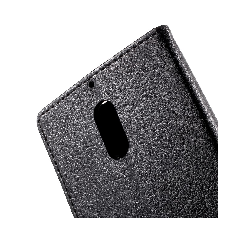 For Nokia 6 Litchi Texture Wallet Leather Case Phone Accessory - Black-8