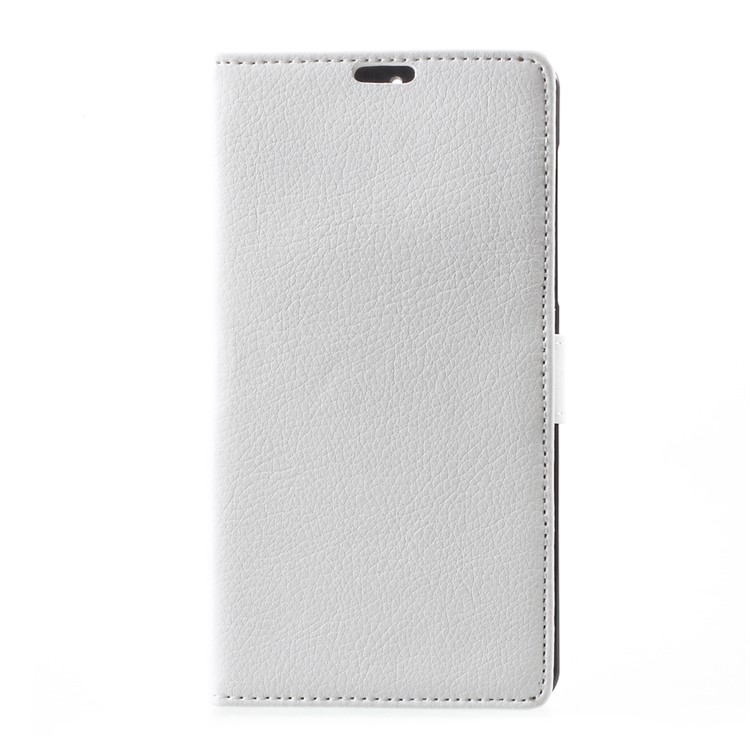 For Nokia 6 Litchi Texture Stand Wallet Leather Case Mobile Cover - White-1