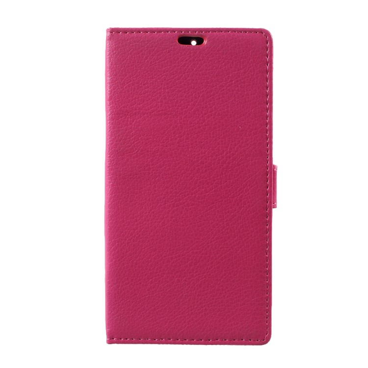 For Nokia 6 Litchi Texture Stand Wallet Leather Mobile Shell Case - Rose-1