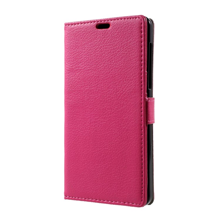 For Nokia 6 Litchi Texture Stand Wallet Leather Mobile Shell Case - Rose-2