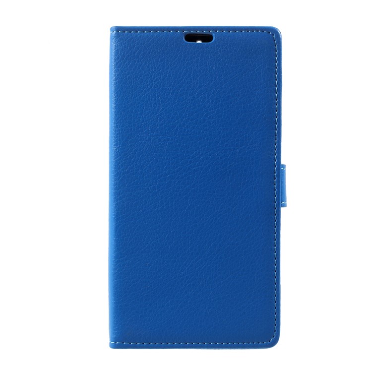 For Nokia 6 Litchi Texture Wallet Leather Case with Supporting Stand - Blue-1
