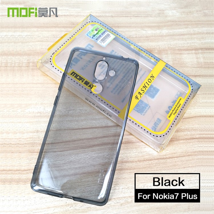 MOFI Yin Series Ultra Thin Clear Soft TPU Cover for Nokia 7 plus - Black-1