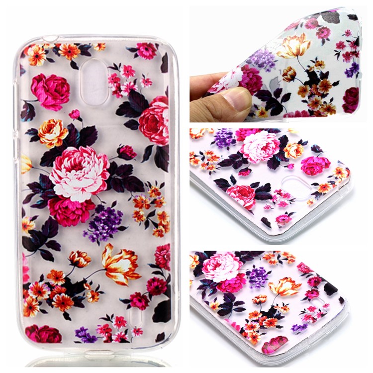 Pattern Printing TPU Back Case for Nokia 1 - Vivid Flowers-1