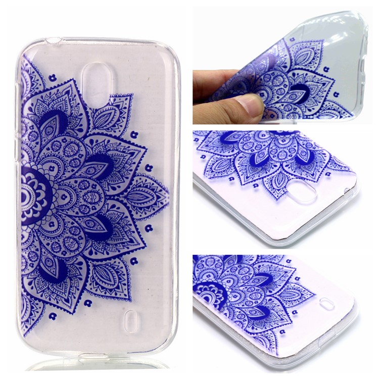 Pattern Printing TPU Protection Case for Nokia 1 - Purple Flowers-1