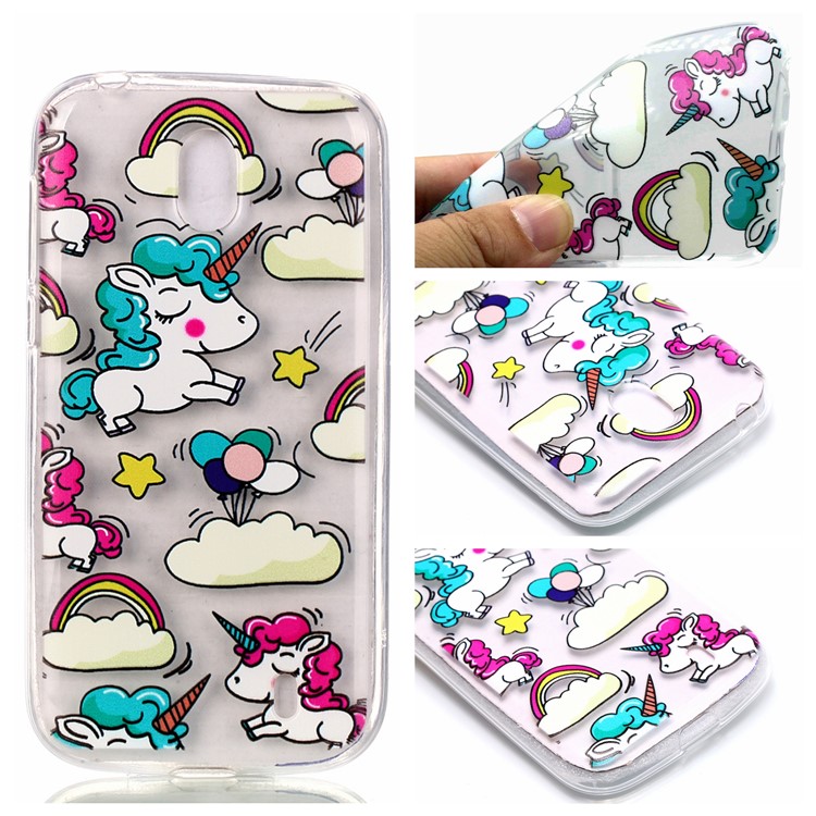 Pattern Printing TPU Flexible Case for Nokia 1 - Cloud and Unicorn-1
