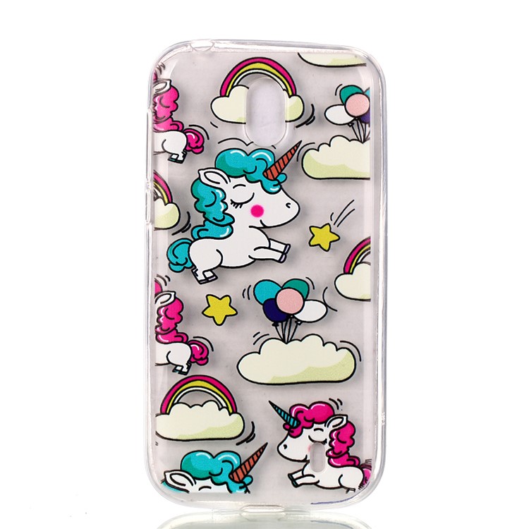 Pattern Printing TPU Flexible Case for Nokia 1 - Cloud and Unicorn-2