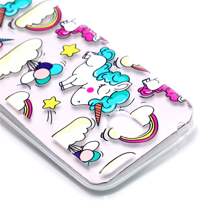 Pattern Printing TPU Flexible Case for Nokia 1 - Cloud and Unicorn-4