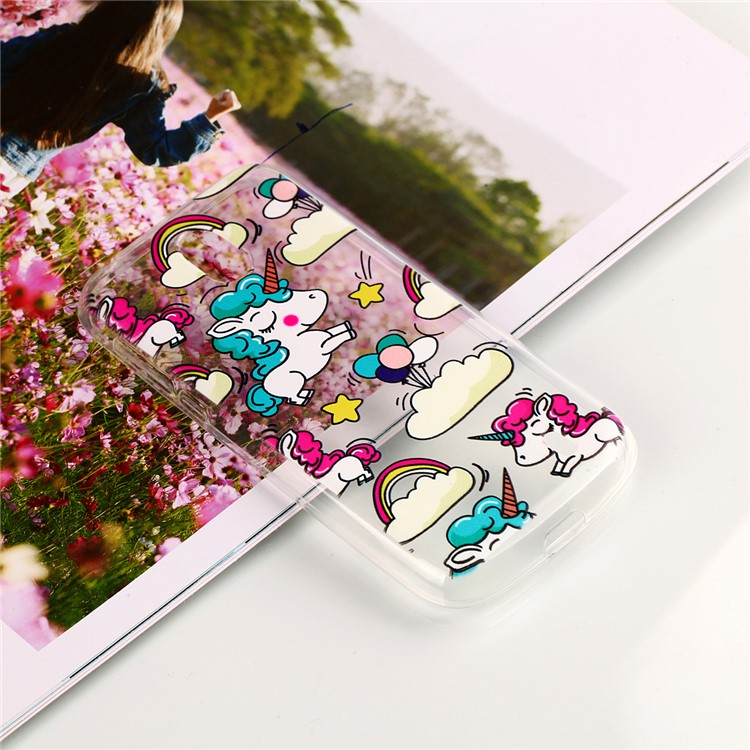 Pattern Printing TPU Flexible Case for Nokia 1 - Cloud and Unicorn-5