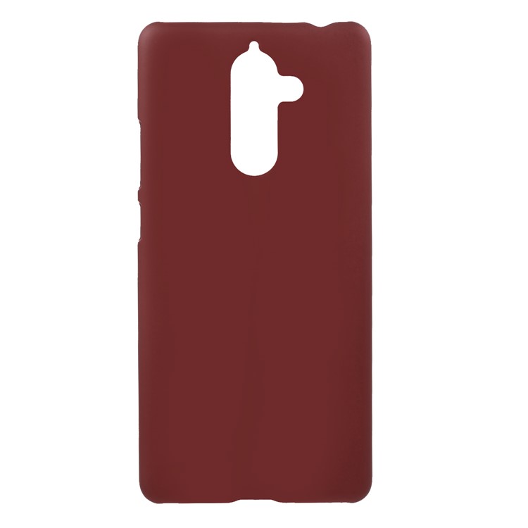 Rubberized PC Hard Phone Case for Nokia 7 plus - Red-1