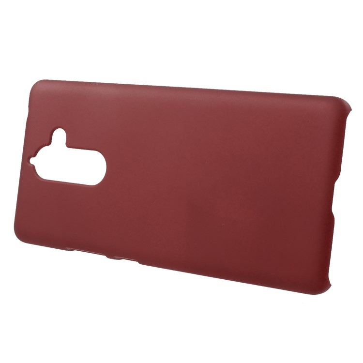 Rubberized PC Hard Phone Case for Nokia 7 plus - Red-2