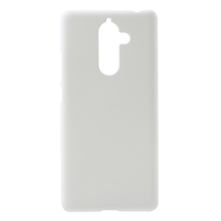 Rubberized PC Hard Mobile Casing for Nokia 7 plus - White-1