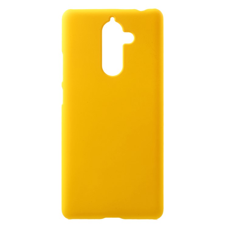 Rubberized PC Hard Phone Cover Shell for Nokia 7 plus - Yellow-1