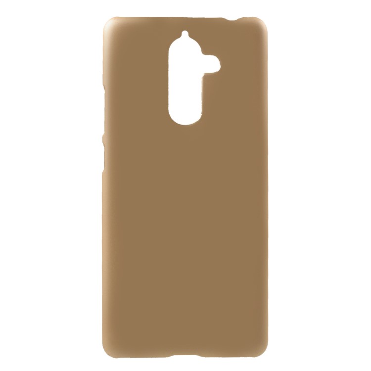 Rubberized PC Hard Cellphone Back Case for Nokia 7 plus - Gold-1