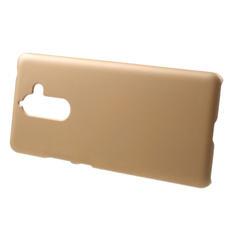 Rubberized PC Hard Cellphone Back Case for Nokia 7 plus - Gold-2