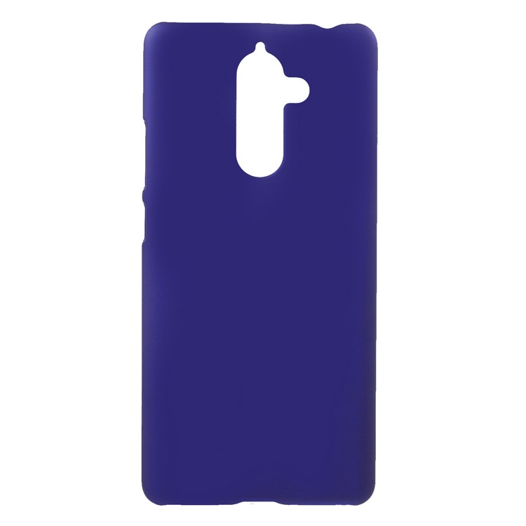 Rubberized PC Hard Mobile Cover Accessory for Nokia 7 plus - Dark Blue-1