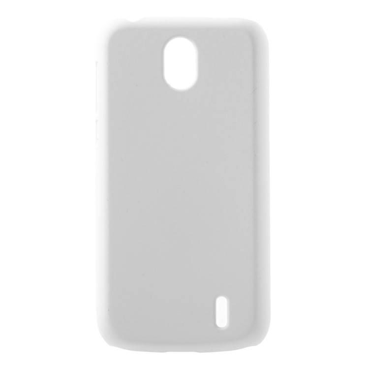 Rubberized PC Hard Lightweight Casing for Nokia 1 - White-1
